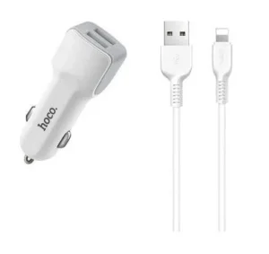 АЗУ Hoco 2.4А  2USB+кабель Micro белый - миниатюра 2