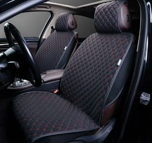 Накидки AutoPremier Premium черный/красная стеганая 4 шт - изображение 1