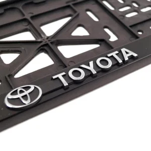 Рамка с защелкой серебро TOYOTA рельеф - миниатюра 2