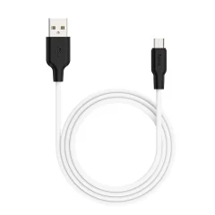 Кабель USB HOCO PLUS Type-C силиконовый  1м, черно-белый - миниатюра 2