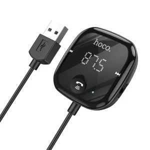Модулятор FM HOCO c bluetooth TF card черный - миниатюра 2