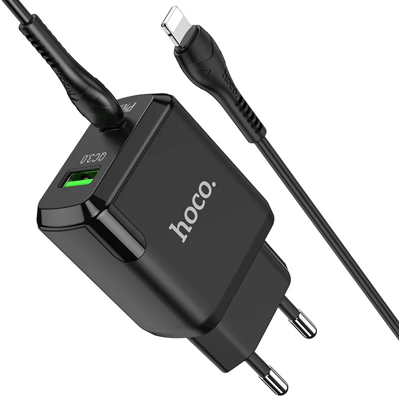 Сетевое зарядное устройство №5 HOCO 1USB+USB-C PD20W+QC3.0 белый - изображение 1