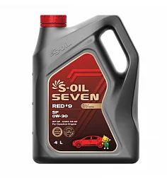 Масло моторное S-OIL 7 RED #9 SP 0W30 4л синтетика - миниатюра 2