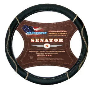 Оплетка на руль кожа SENATOR Washington  "М" черный - миниатюра 2