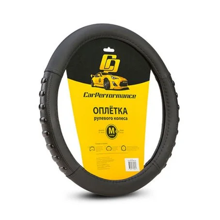 Оплетка CAR PERFORMANCE из экокожи с объемными вставками, черная(М) - изображение 1