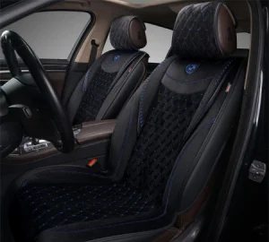 Накидки Autopremier Brilliant черный/синяя нить стеганая алькантара 2 шт - миниатюра 2