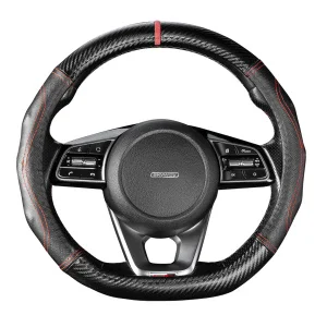 Оплетка Drift-3 черно/красная экокожа M (для рулевого колеса 37-39 см) SKYWAY - миниатюра 2
