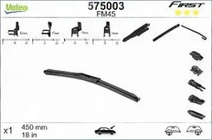 FM45 Щетка стеклоочистителя бескаркасная 450мм. VALEO - миниатюра 2