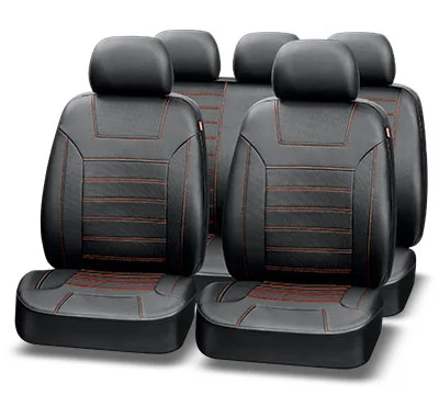 Чехлы AutoPremier PLATINUM черн/красная экокожа 11пр. - изображение 1