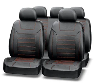 Чехлы AutoPremier PLATINUM черн/красная экокожа 11пр. - миниатюра 2