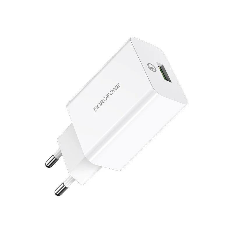 Устройство зарядное сетевое BOROFONE 1USB QC 3.0 быстрая зарядка, белый - изображение 1