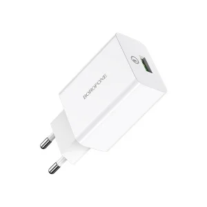 Устройство зарядное сетевое BOROFONE 1USB QC 3.0 быстрая зарядка, белый - миниатюра 2