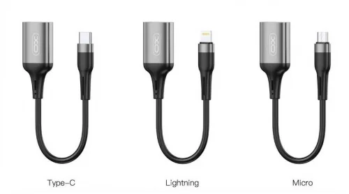 Адаптер OTG (Lightning-USB2.0) черный XO - изображение 1