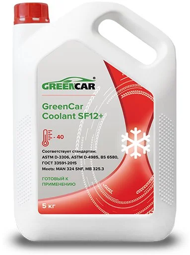 Антифриз GreenCar Coolant G12+ 50/50, красный 5кг - изображение 1