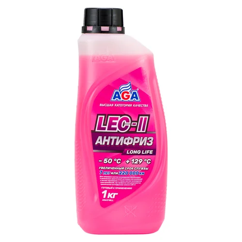 Антифриз, готвый к применению LEC-II LONG LIFE, розовый, 1кг AGA - изображение 1