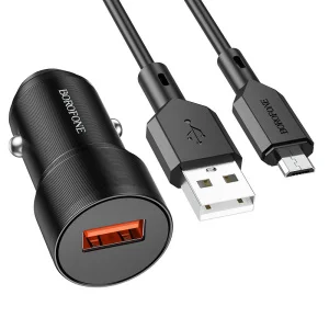 АЗУ + кабель QC3.0 18W, Micro черный BOROFONE - миниатюра 2