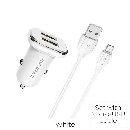 АЗУ BOROFONE 1USB+кабель Micro,белый - изображение 1