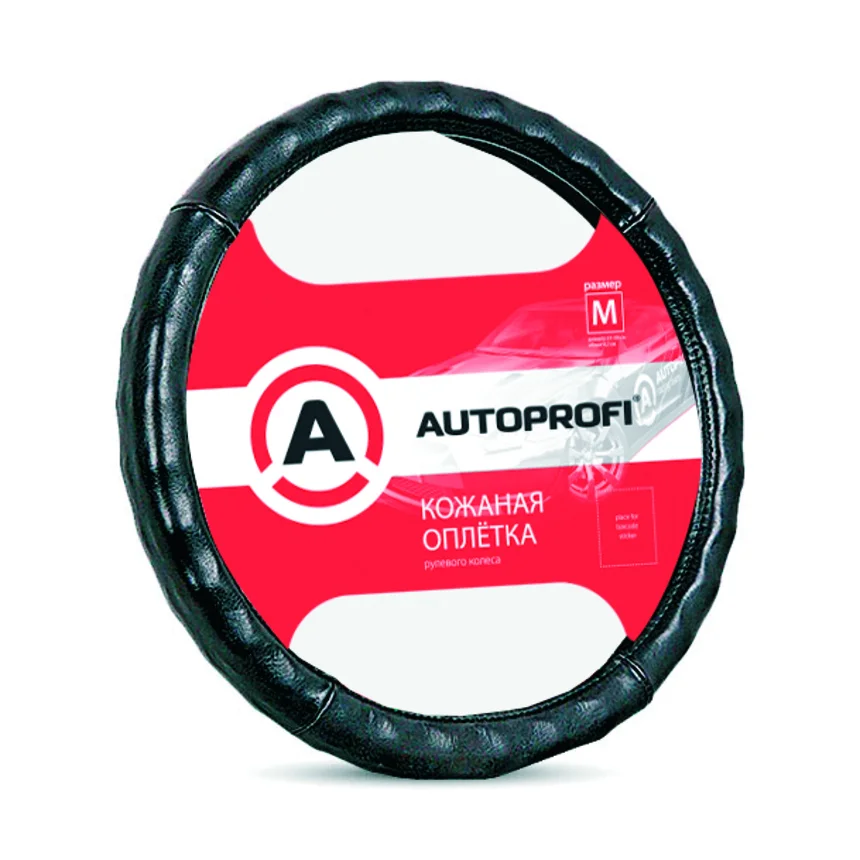 Оплетка натуральная кожа, черная L AUTOPROFI - изображение 1