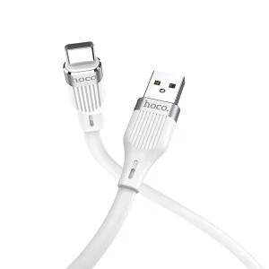 Кабель USB HOCO  Apple силиконовый 2,4A  1м, белый - миниатюра 2