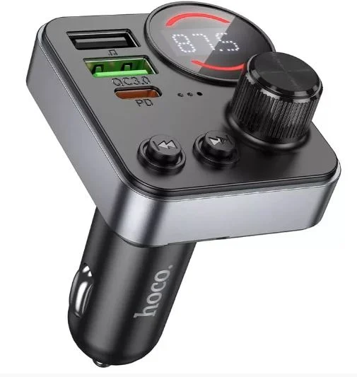 FM модулятор (трансмиттер) Hoco bluetooth,  черный HOCO - миниатюра 6
