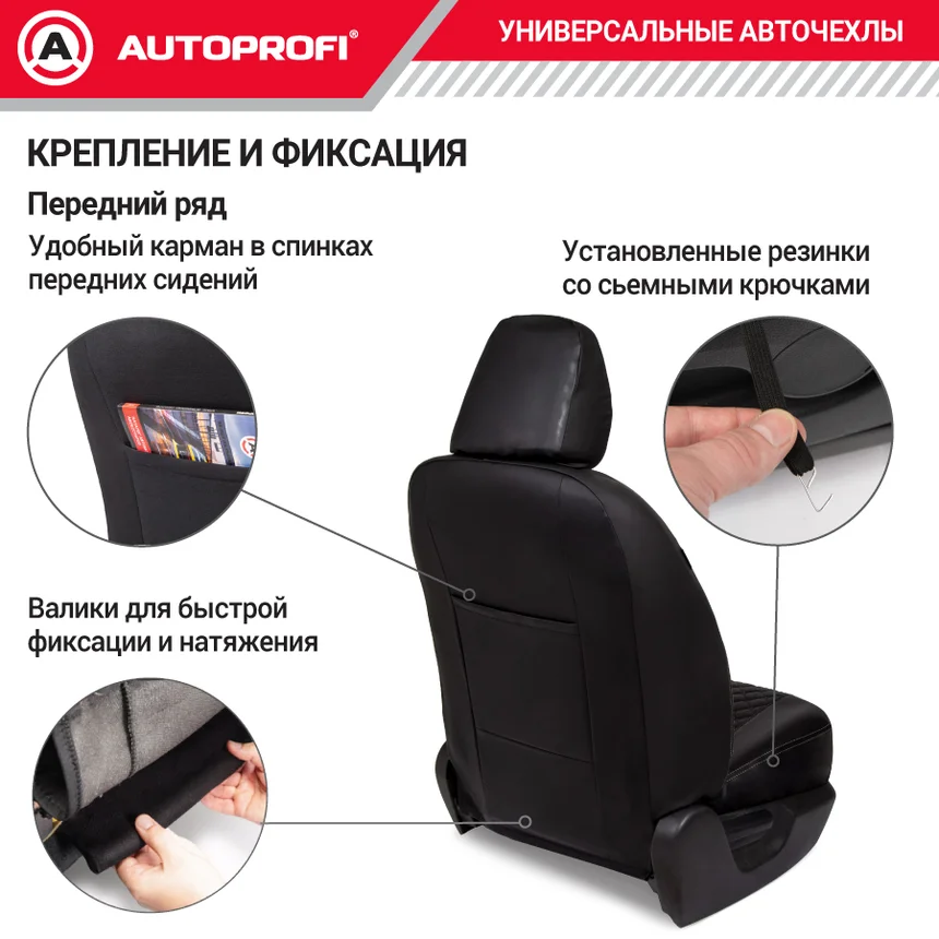 Авточехлы на весь салон, Premium, Guardian. Премиальная экокожа, черн./черн./черн. - миниатюра 4