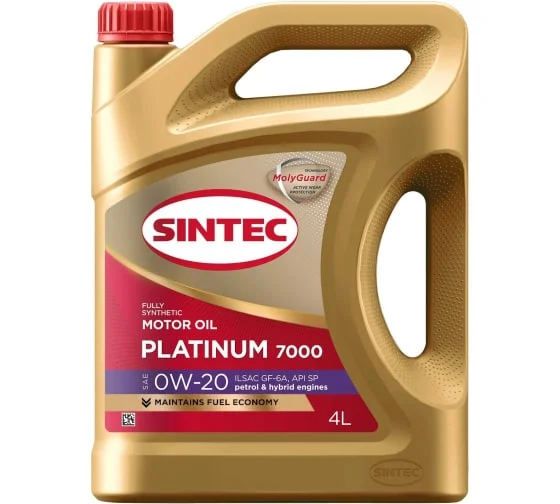 SINTEC PLATINUM 7000  0W20, SP, GF-6A,  синт. 4л