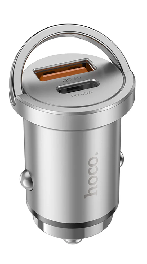 АЗУ HOCO 45W PD45W+QC30 быстрая зарядка, серебристый - миниатюра 3