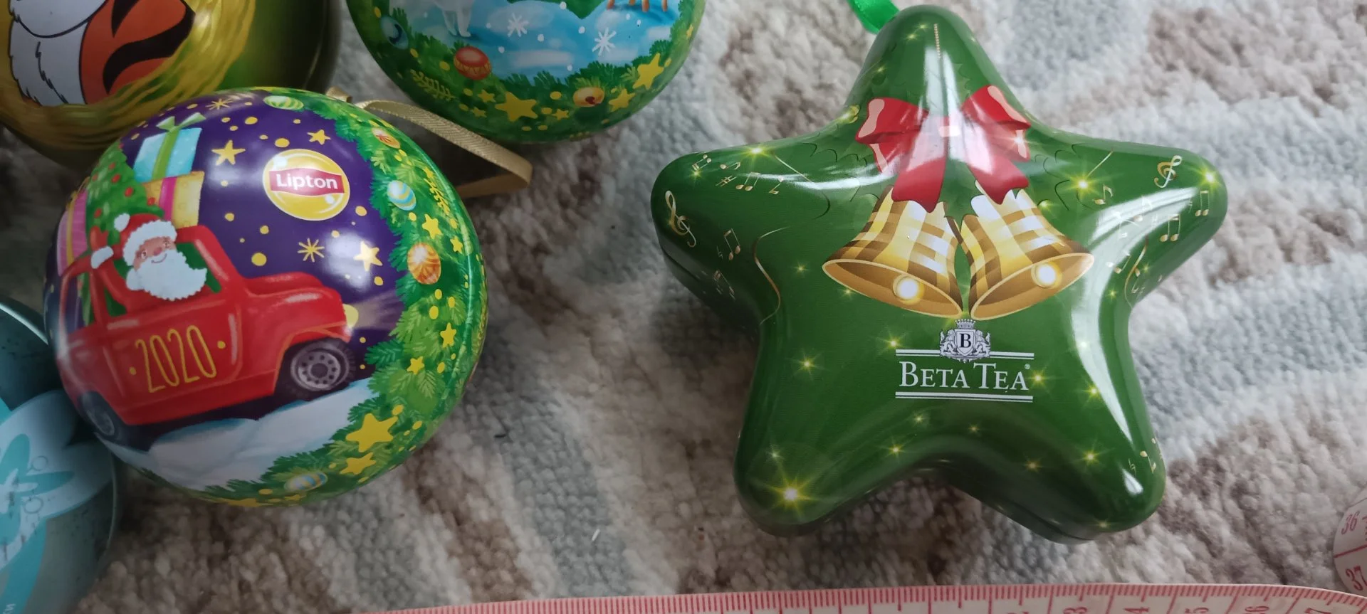 Шары на елку. Жестяные шары и звезда от чая Липтон - миниатюра 4