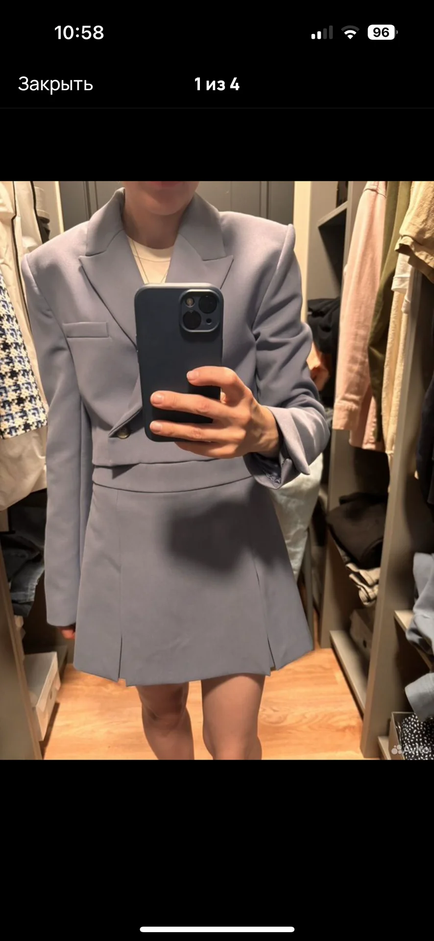 Костюм Zara пиджак с юбкой шортами женский - миниатюра 2