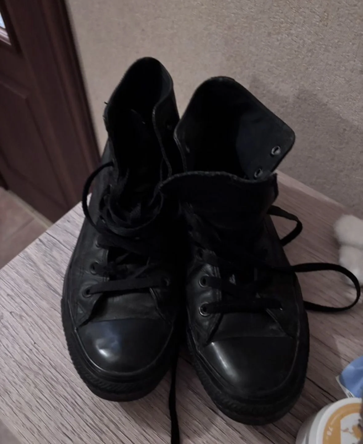 Кеды Converse Chuck Taylor All Star кожаные черные - миниатюра 3