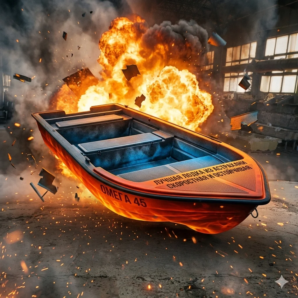 Астраханские лодки Omega XL 45 верфь RBoat - миниатюра 2