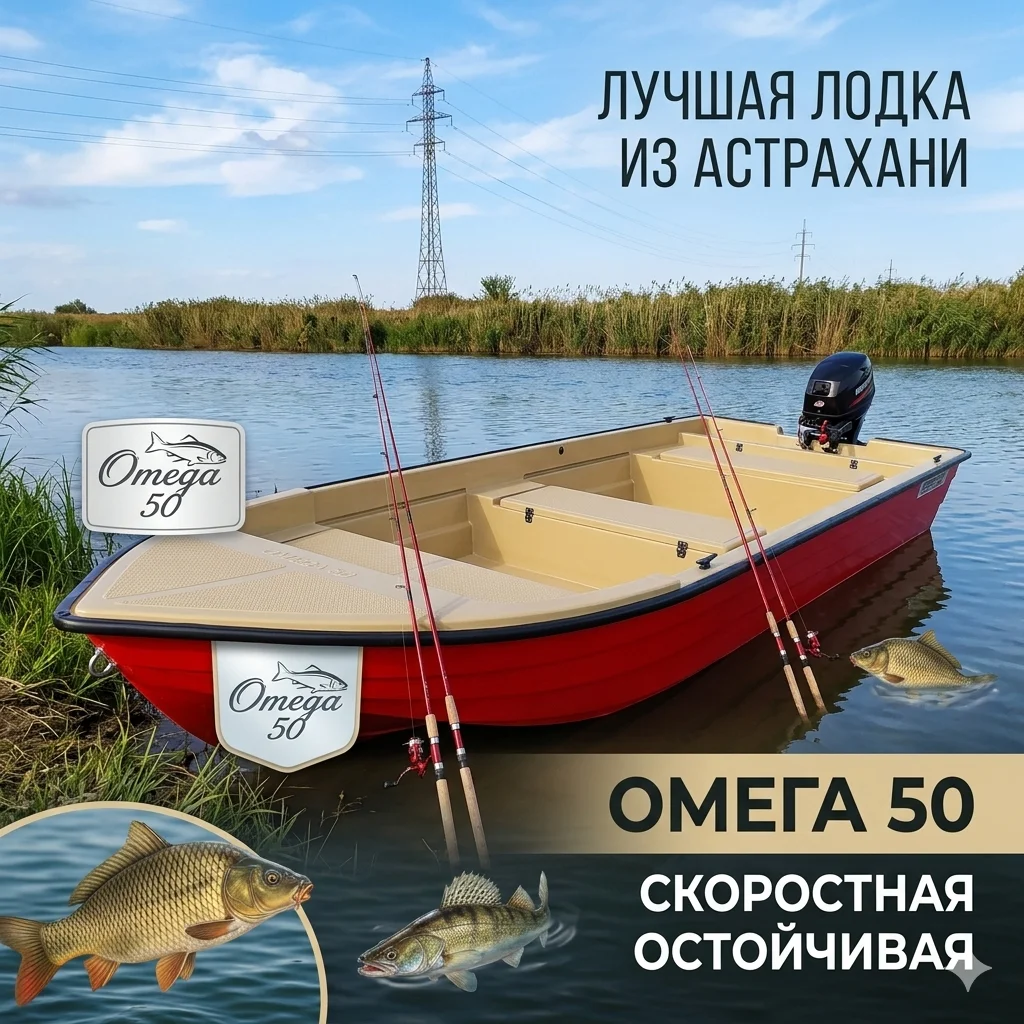 Астраханские лодки Omega XL 50 судоверфь RBoat - миниатюра 6
