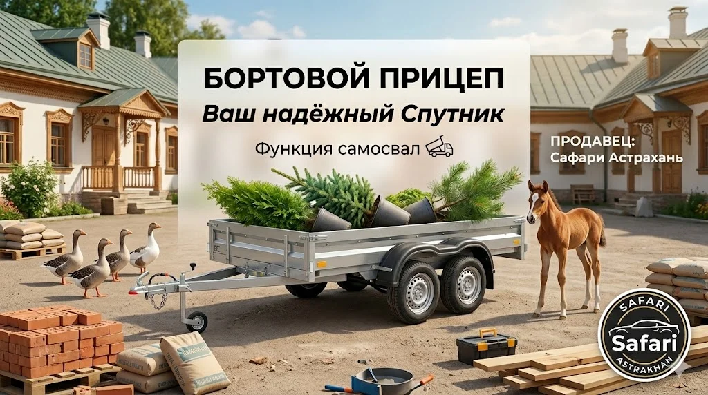Прицеп бортовой двухосный со склада в Астрахани - изображение 1