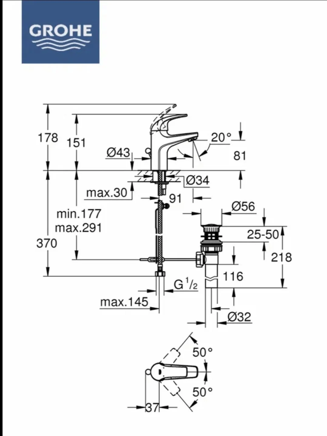 Смеситель Grohe с раковиной - миниатюра 8