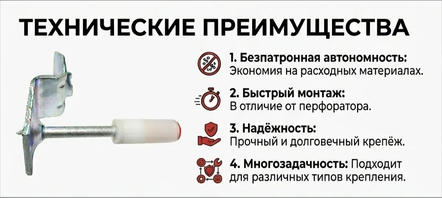 Пироксилиновый монтажный гвоздь - миниатюра 2