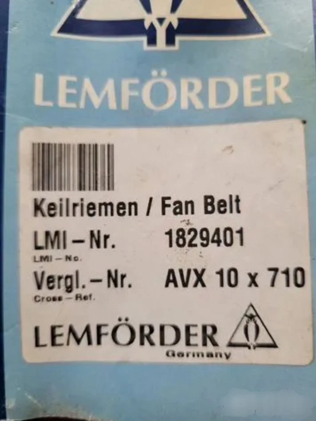 Клиновой ремень Lemforder AVX 10*710 18294 01 - изображение 1