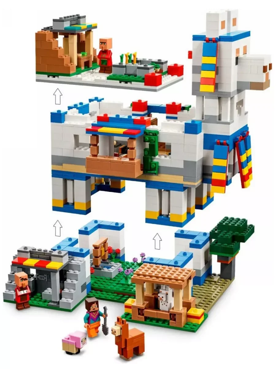 Конструктор Майнкрафт Деревня лам / 1252 детали / аналог Lego 21188 - миниатюра 3