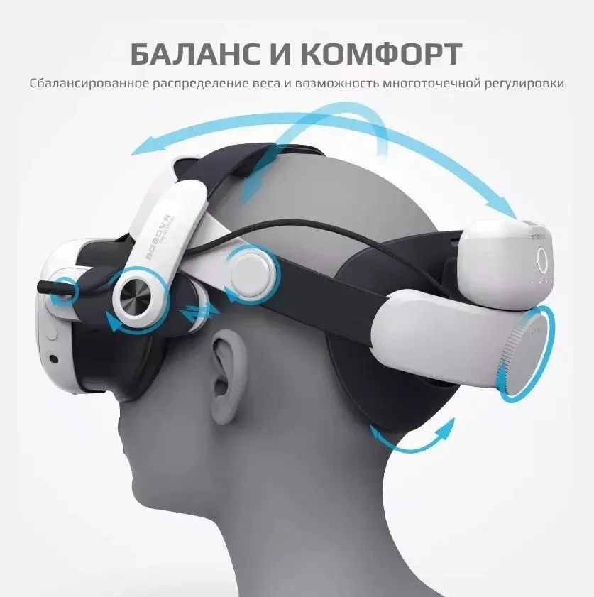 Крепление для Oculus Quest 3 - BoboVR M3 Pro аксессуар Quest 3 с аккумулятором - миниатюра 4