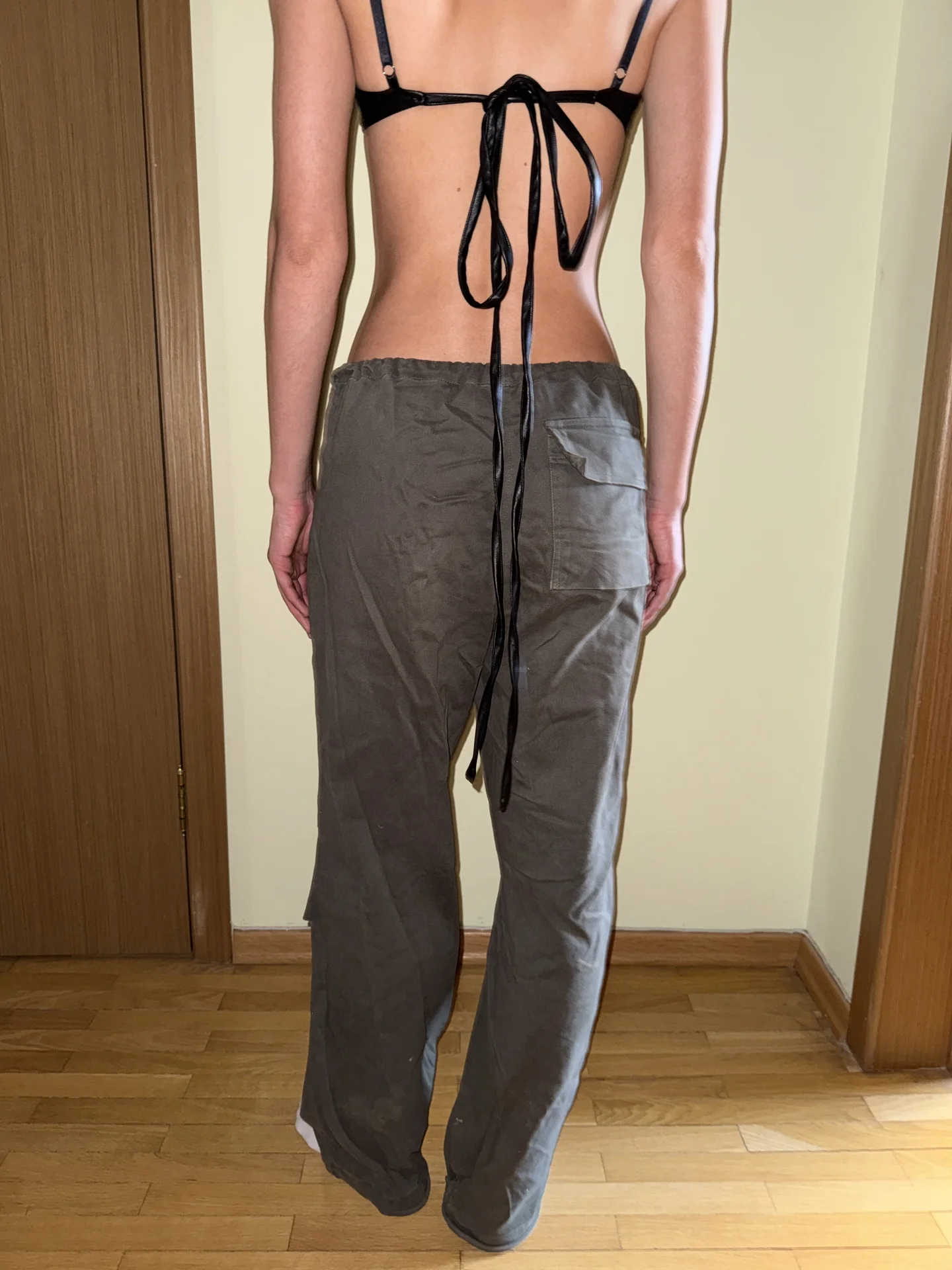 Карго джинсы цвета хаки S/M - миниатюра 3