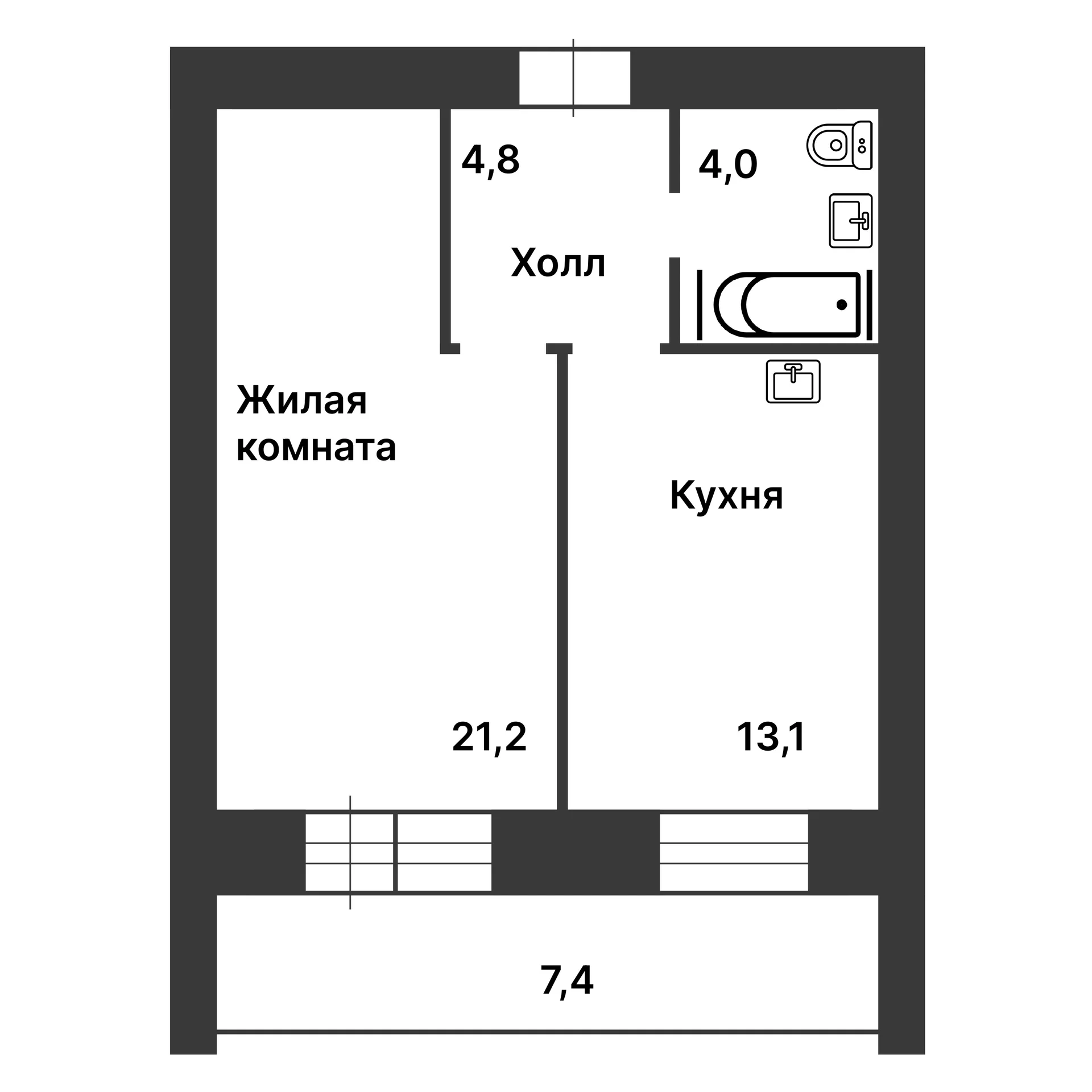 1-комн. кв. в Благовещенске - миниатюра 2