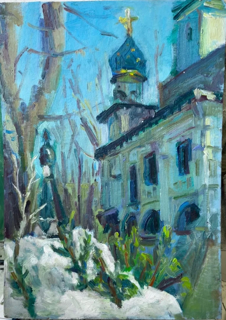 «Весенние купола» этюд - изображение 1
