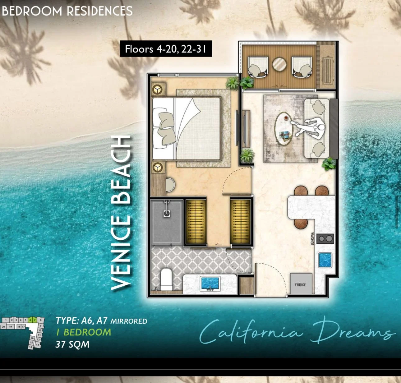 Продается квартира с 1 спальней в Riviera Santa Monica - миниатюра 4