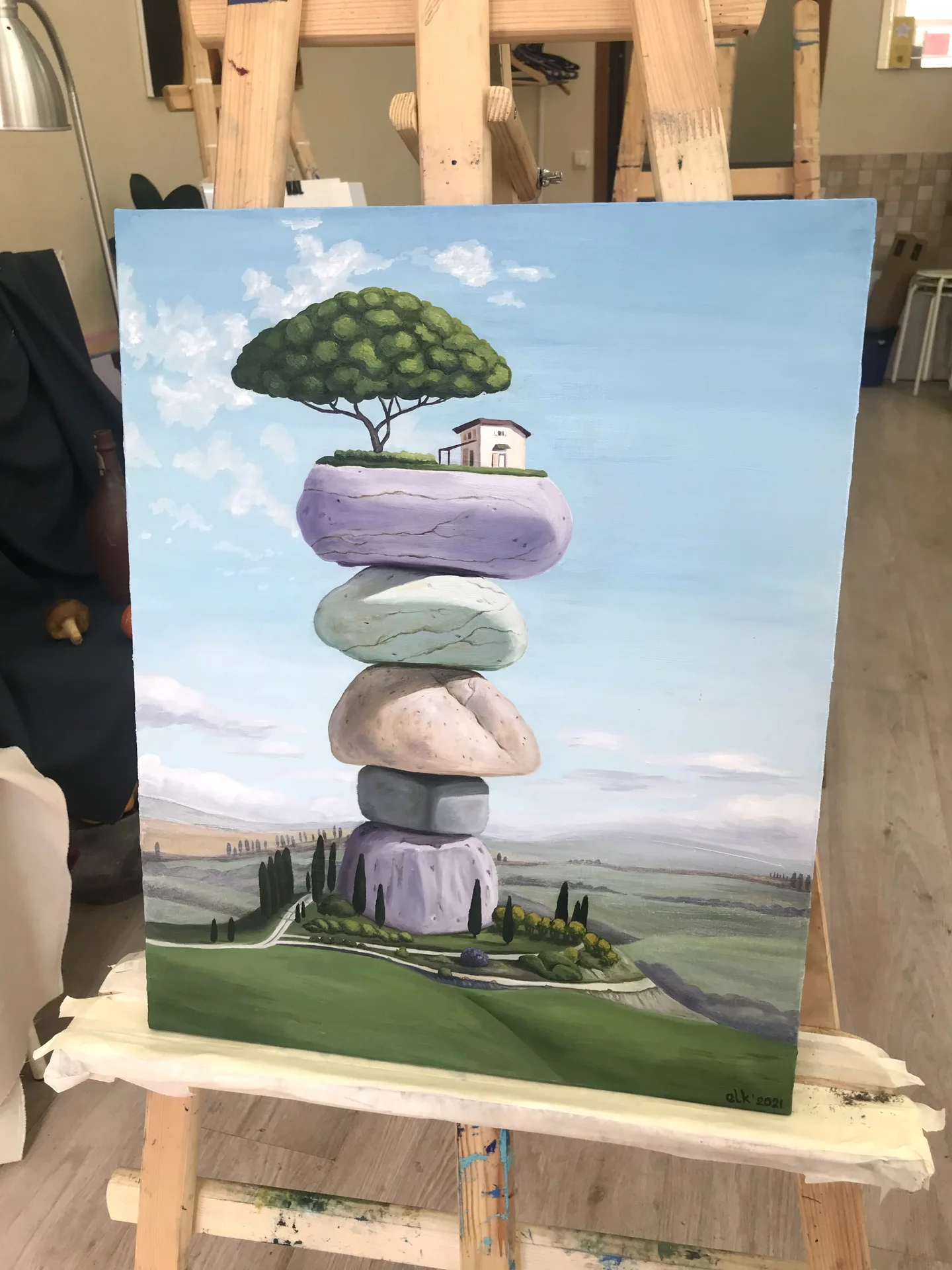 Картина маслом, пейзаж, камни, 50*40 - миниатюра 4