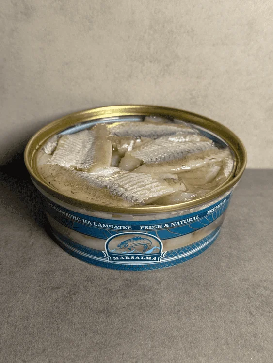 Корюшка филе-ломтики слабосолёная в масле, 200 грамм. - миниатюра 2