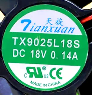 Вентилятор для бытового холодильника TX9025L 18S DC 18V 0.14A - миниатюра 2