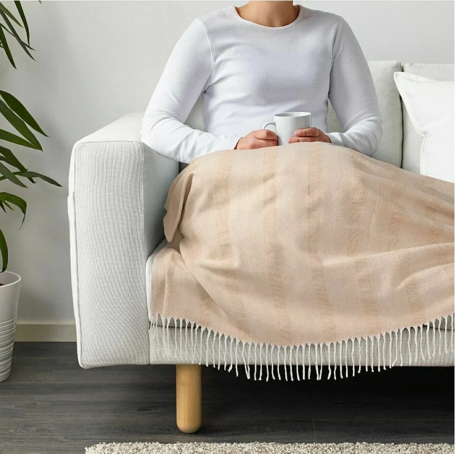 Плед IKEA Герхильд 130x170, Бежевый - миниатюра 6