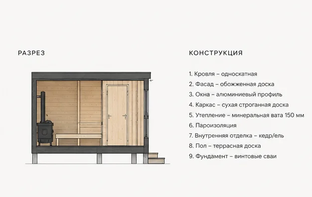 Стильная баня для участка - миниатюра 2