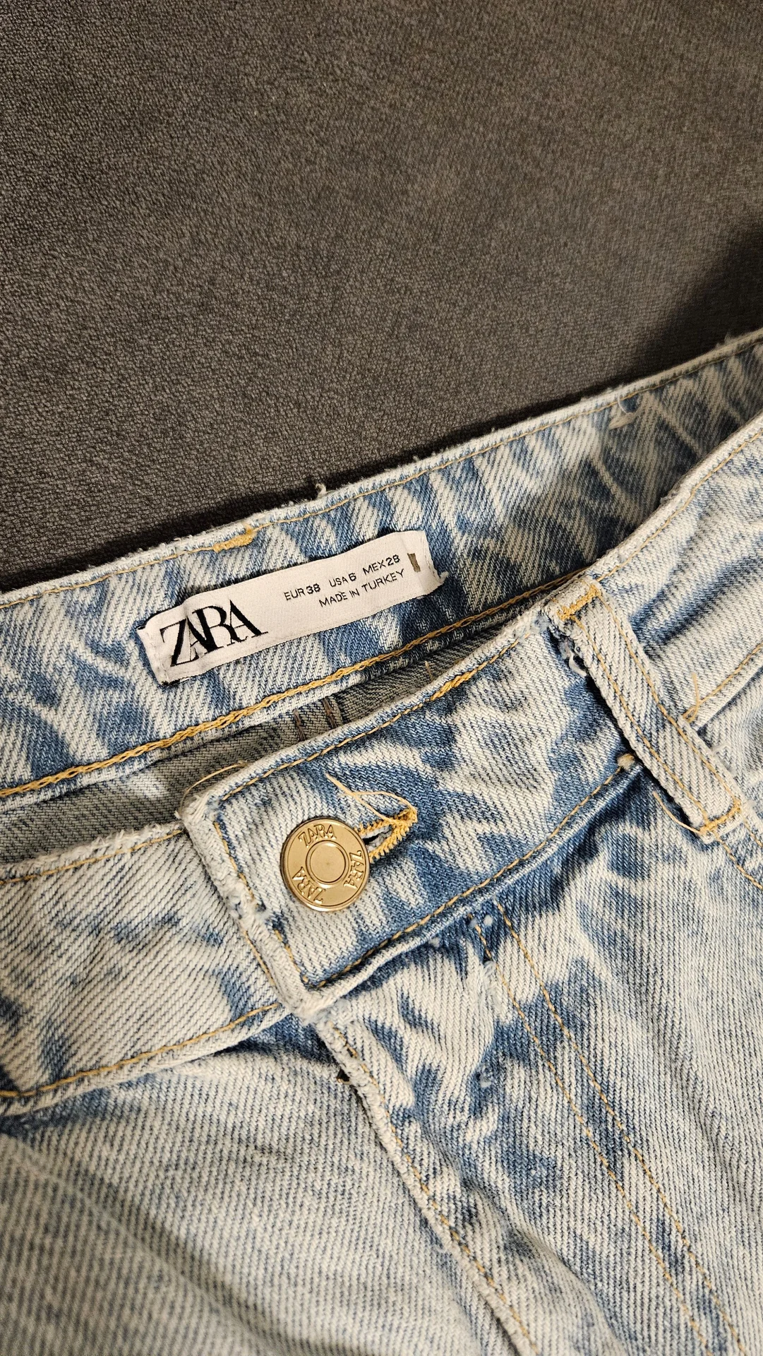 Джинсы Zara Z1975 Straight Leg,Высокая посадка, 38 - миниатюра 6