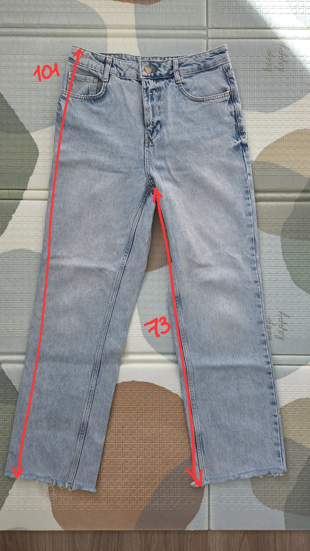 Джинсы Zara Z1975 Straight Leg,Высокая посадка, 38 - миниатюра 8