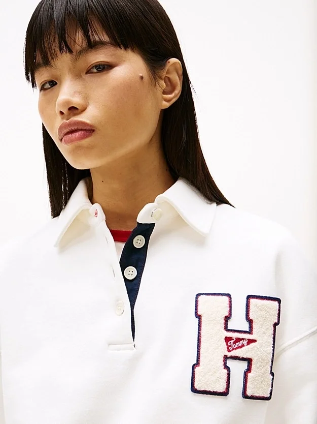 Свитшот Tommy Hilfiger поло с нашивкой "Н" (белый) - изображение 1